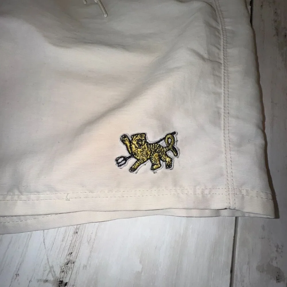 Men's Two-Tone Navy and Cream Swim Trunks